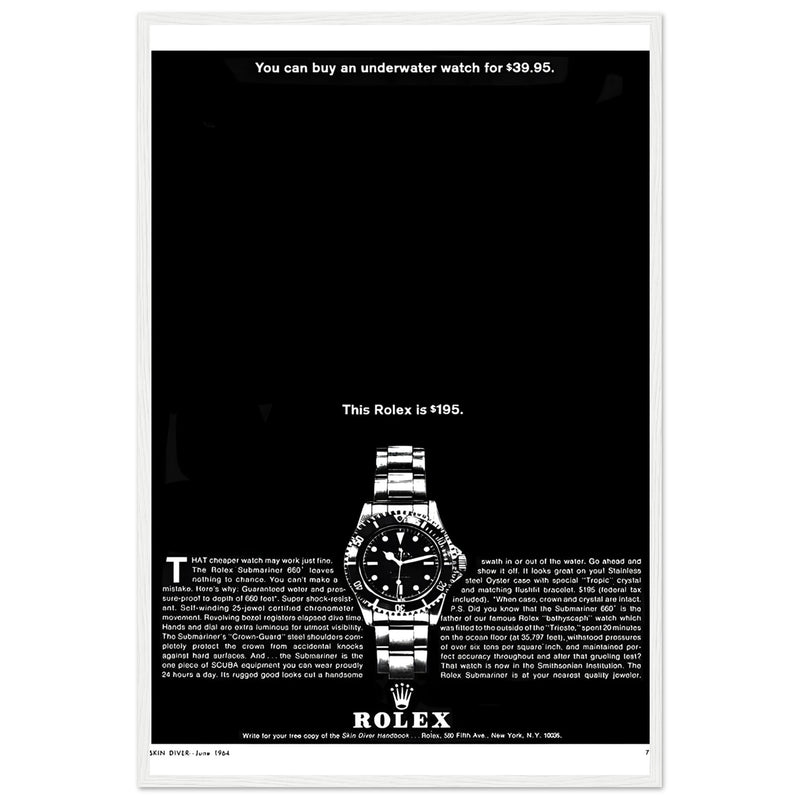 Rolex Submariner Vintage Poster Ad