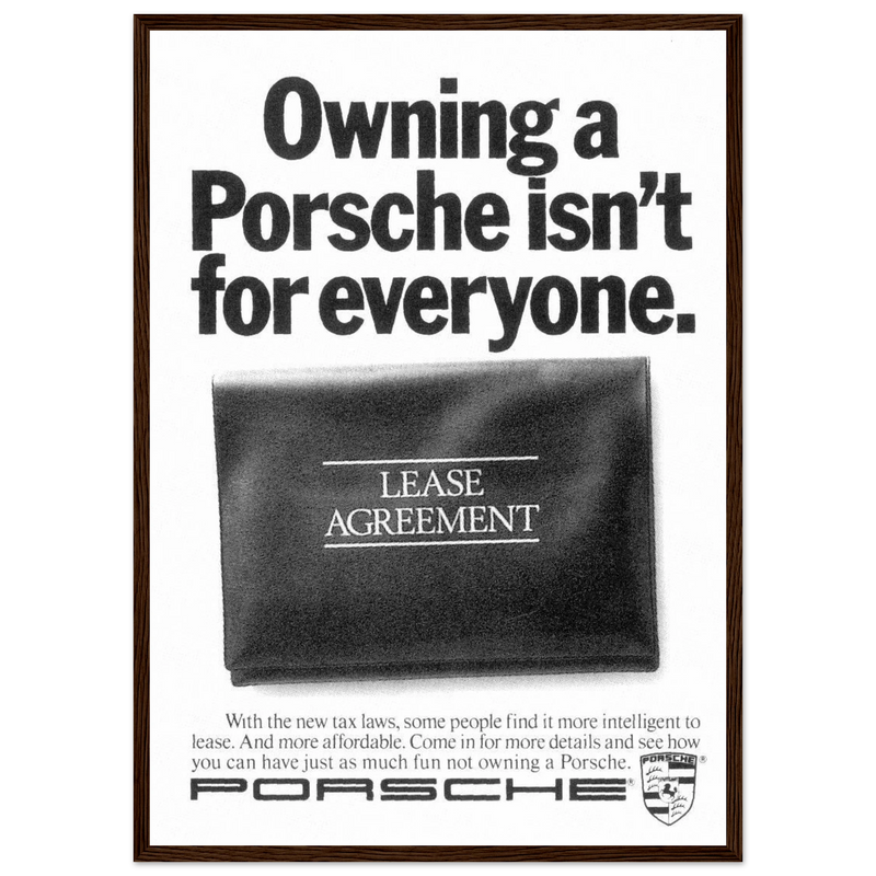 Porsche - It's not for everyone Vintage Poster Ad