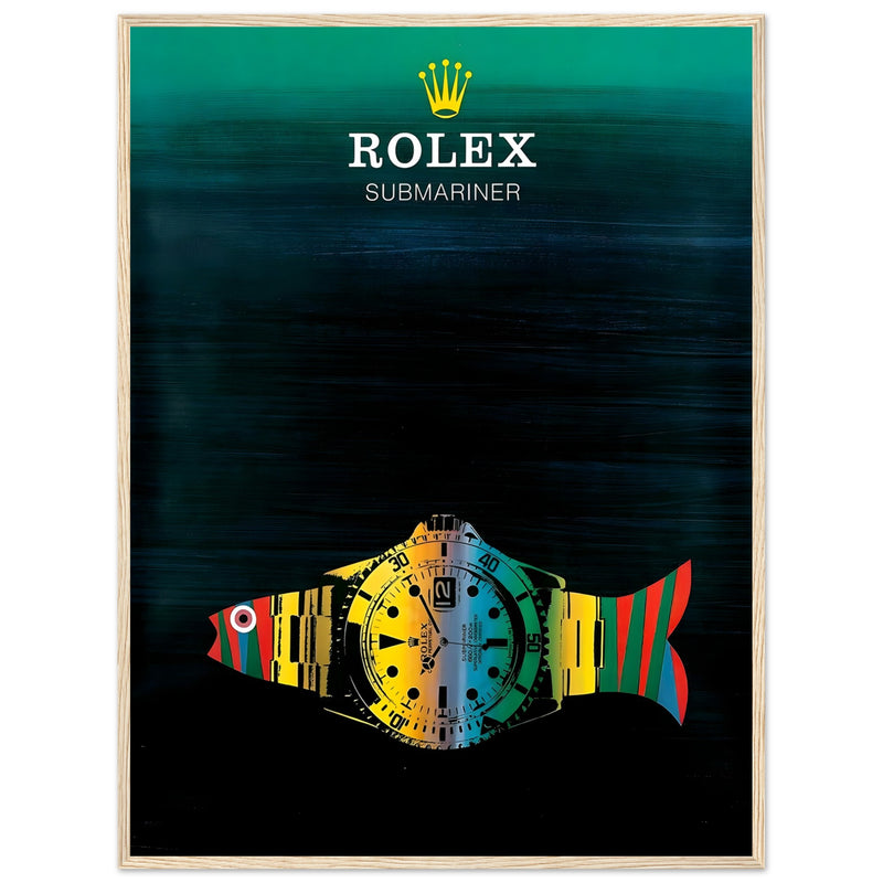 Rolex Submariner Fish Vintage Poster Ad - Premium Matte Paper