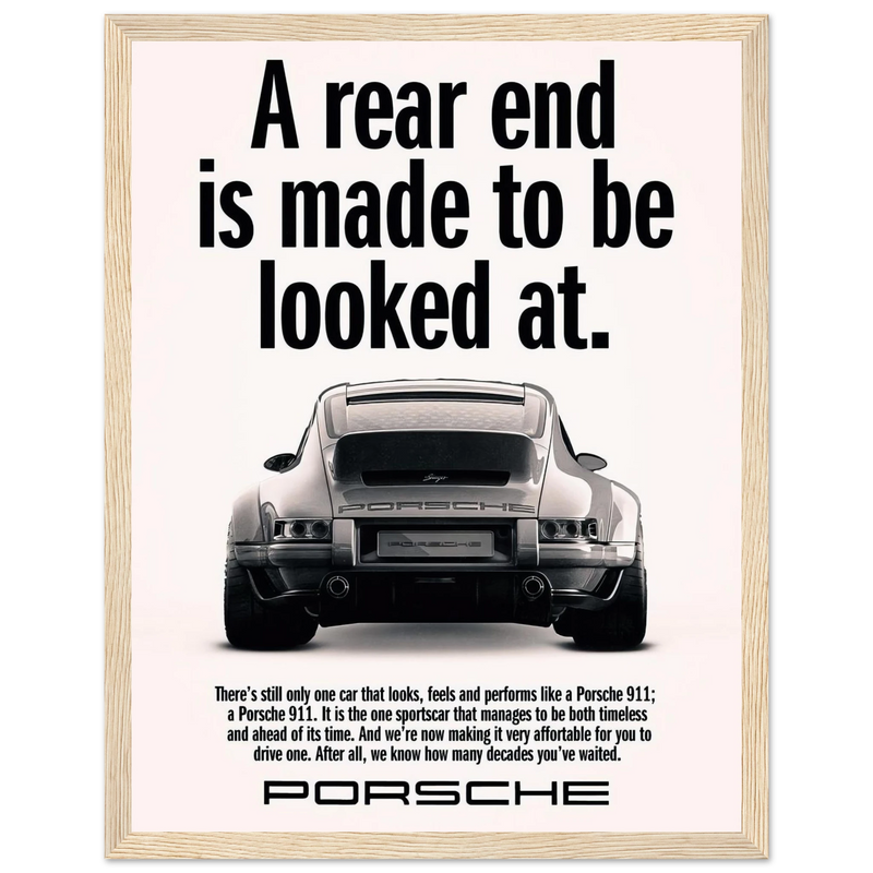 Porsche 911 Vintage Poster - Rear End