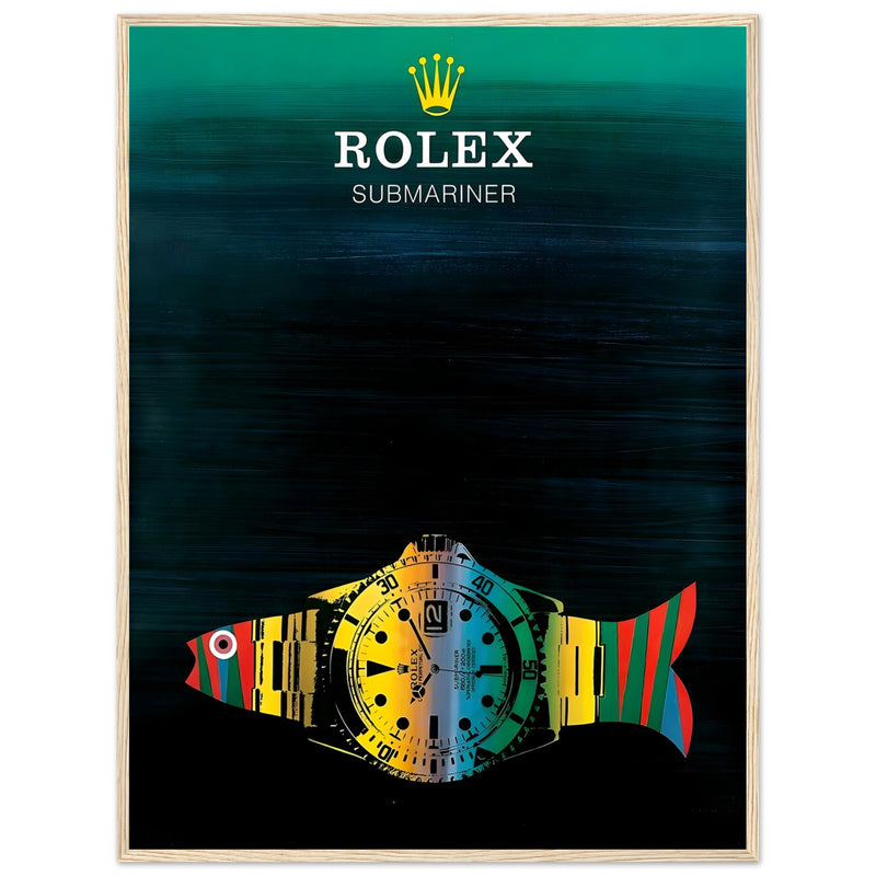 Rolex Submariner Fish Vintage Poster Ad - Premium Matte Paper