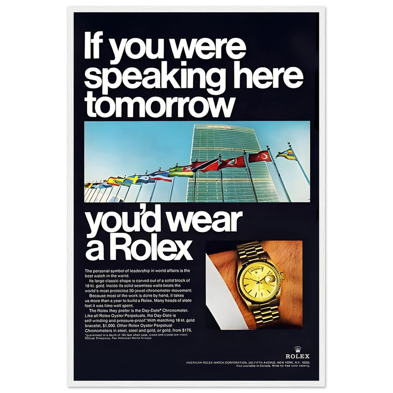 Rolex Day-Date UN Vintage Poster Ad