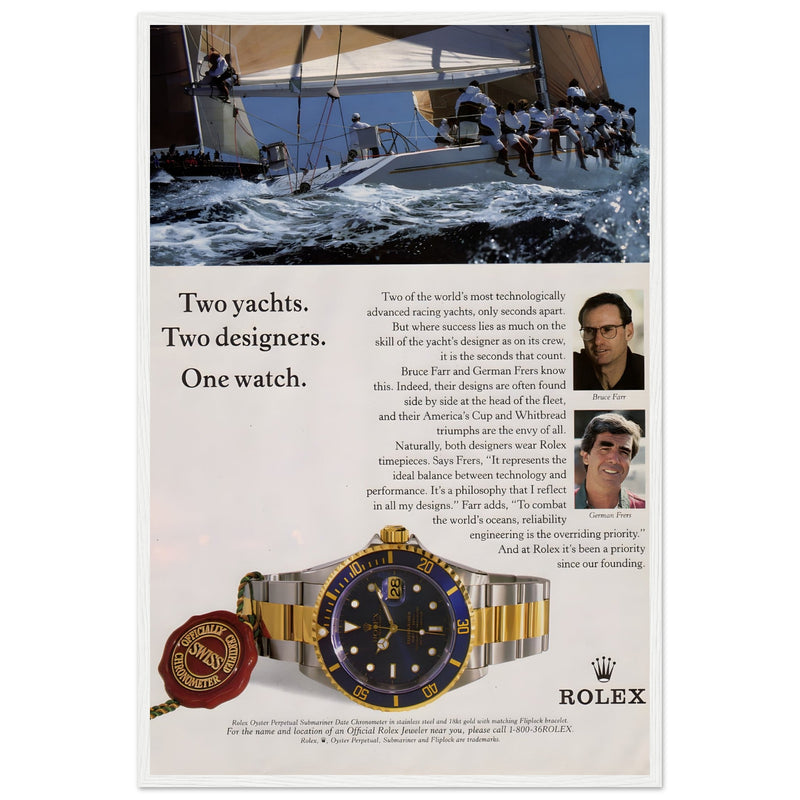 Rolex Yacht Submariner Vintage Poster Ad