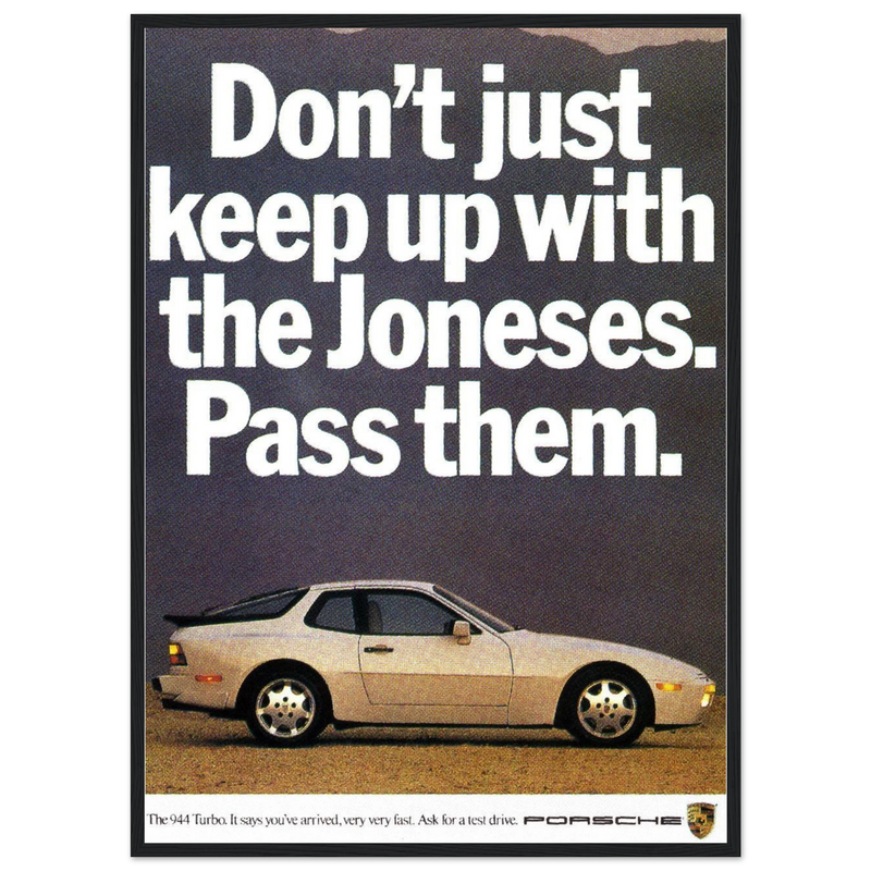 Porsche Turbo 944 Vintage Ad Poster