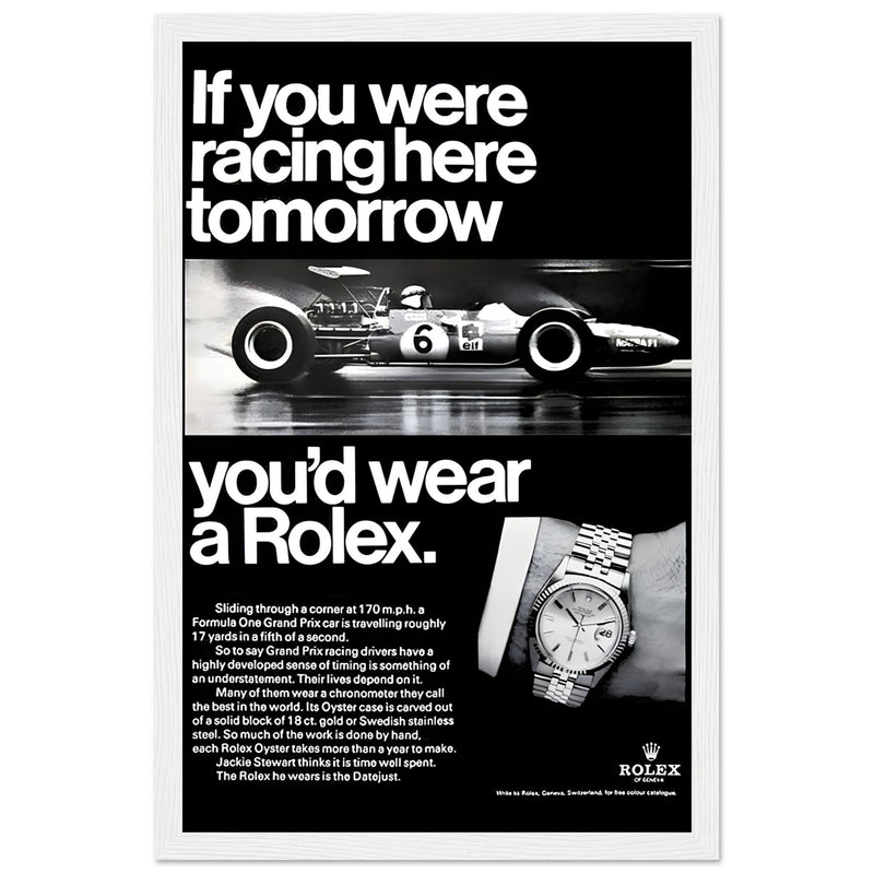 Rolex Racing Vintage Poster Ad