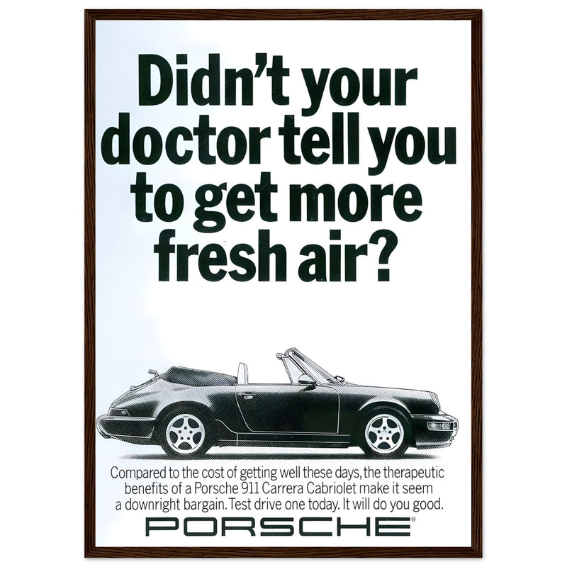 Porsche 911 Fresh Air Vintage Poster Ad