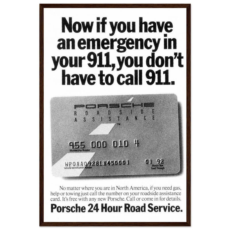 Porche 24 Road Assistance Vintage Poster Ad