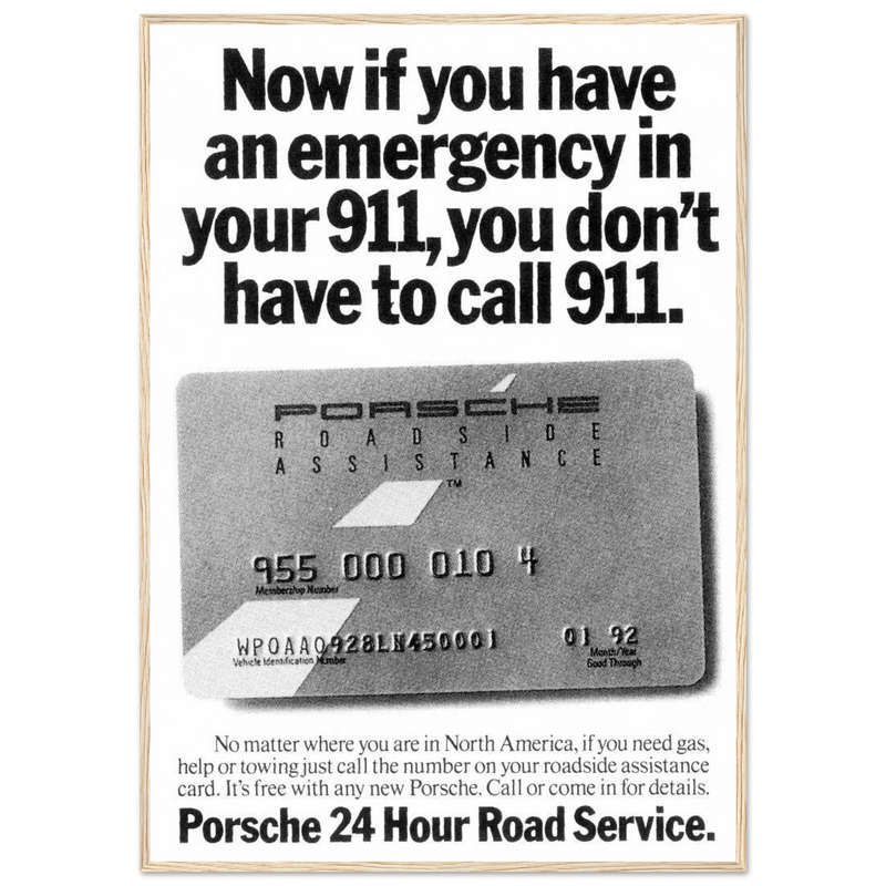 Porche 24 Road Assistance Vintage Poster Ad