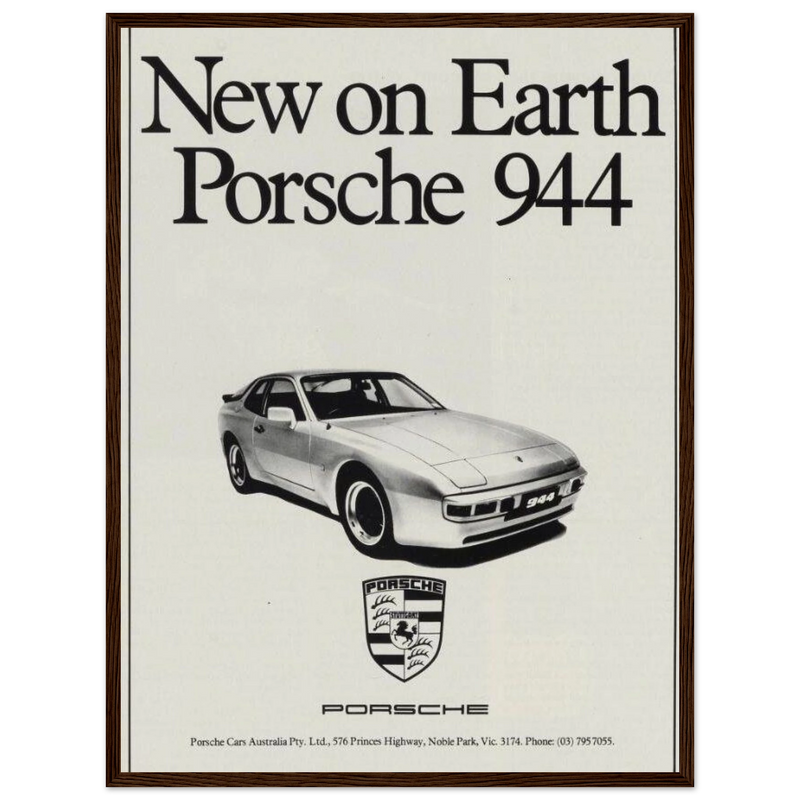 Porsche 944 New on Earth Vintage Poster Ad