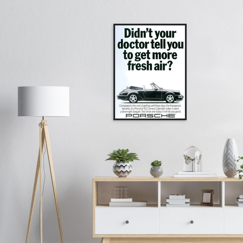 Porsche 911 Fresh Air Vintage Poster Ad