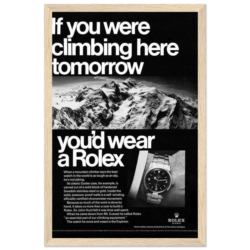 Rolex Explorer Everest Vintage Poster Ad