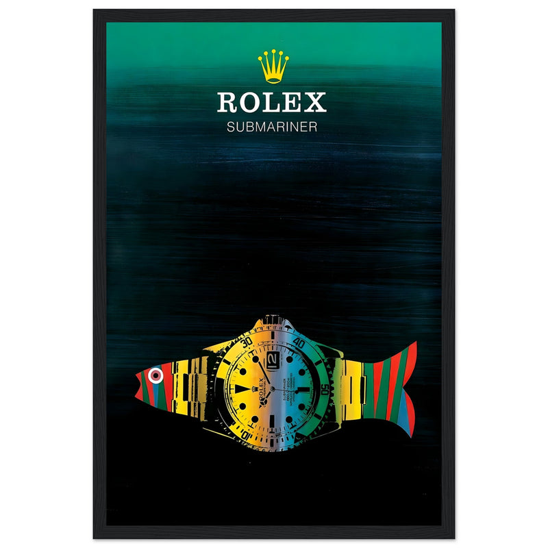 Rolex Submariner Fish Vintage Poster Ad - Premium Matte Paper