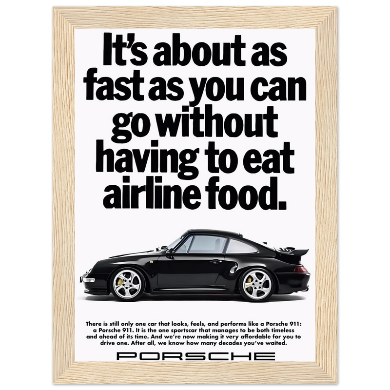 Porsche 911 Vintage Poster - Airline Food