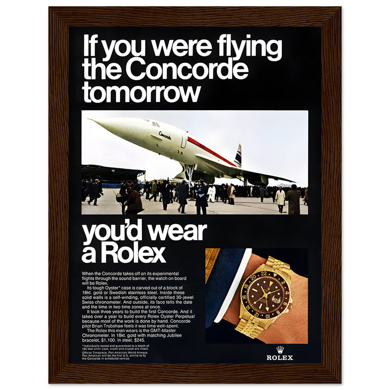 Rolex Oyster Perpetual Concorde Vintage Poster Ad