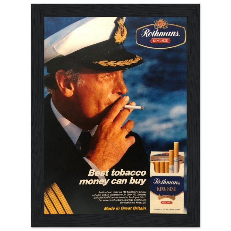 Rothmans King Size Best Tobacco Money Can Buy Vintage Poster Ad