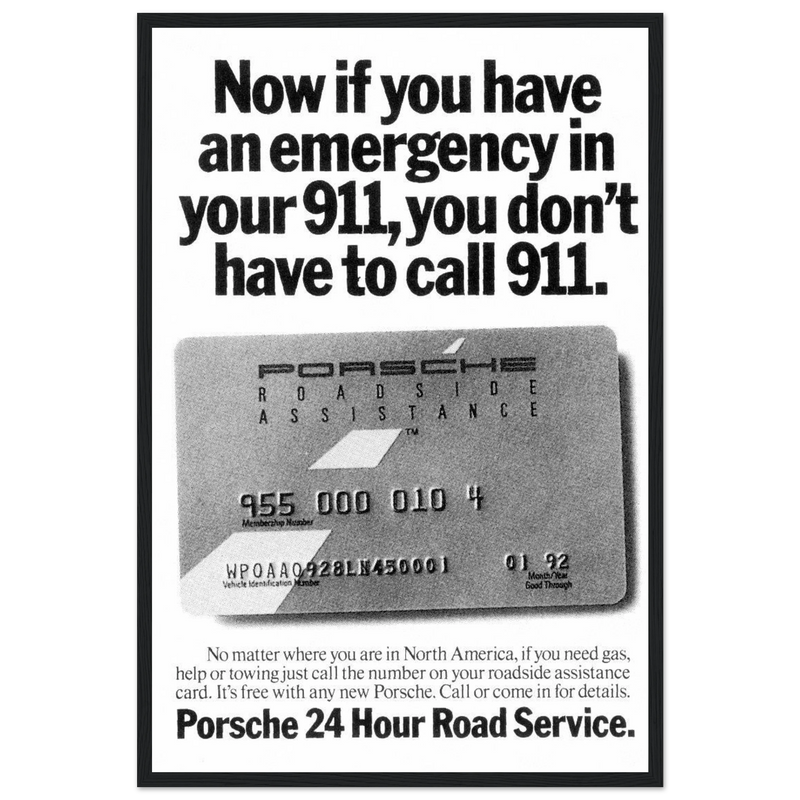 Porche 24 Road Assistance Vintage Poster Ad