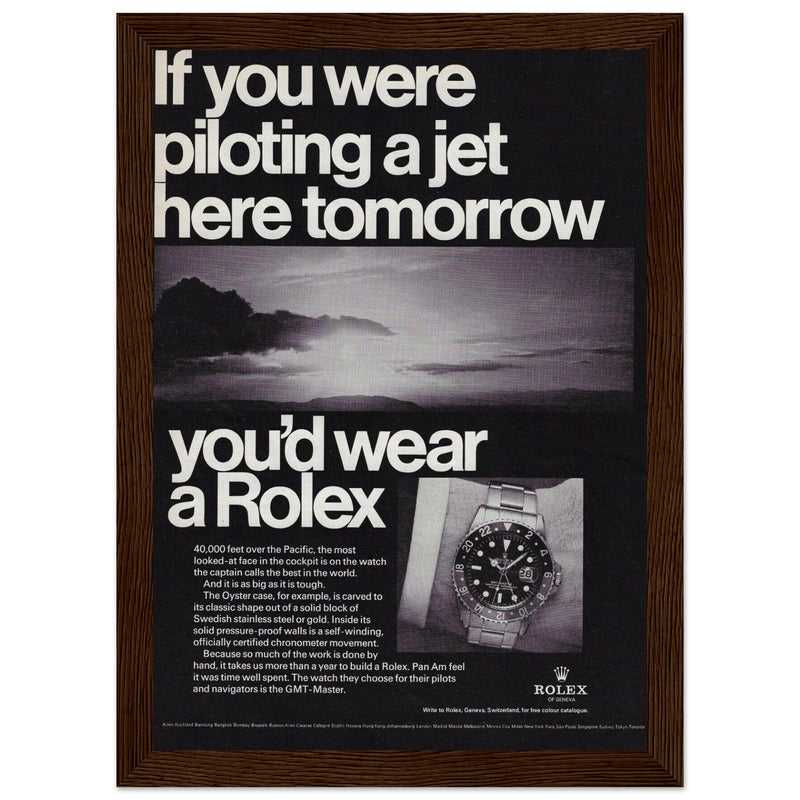 Rolex Jet Pilot Vintage Poster Ad