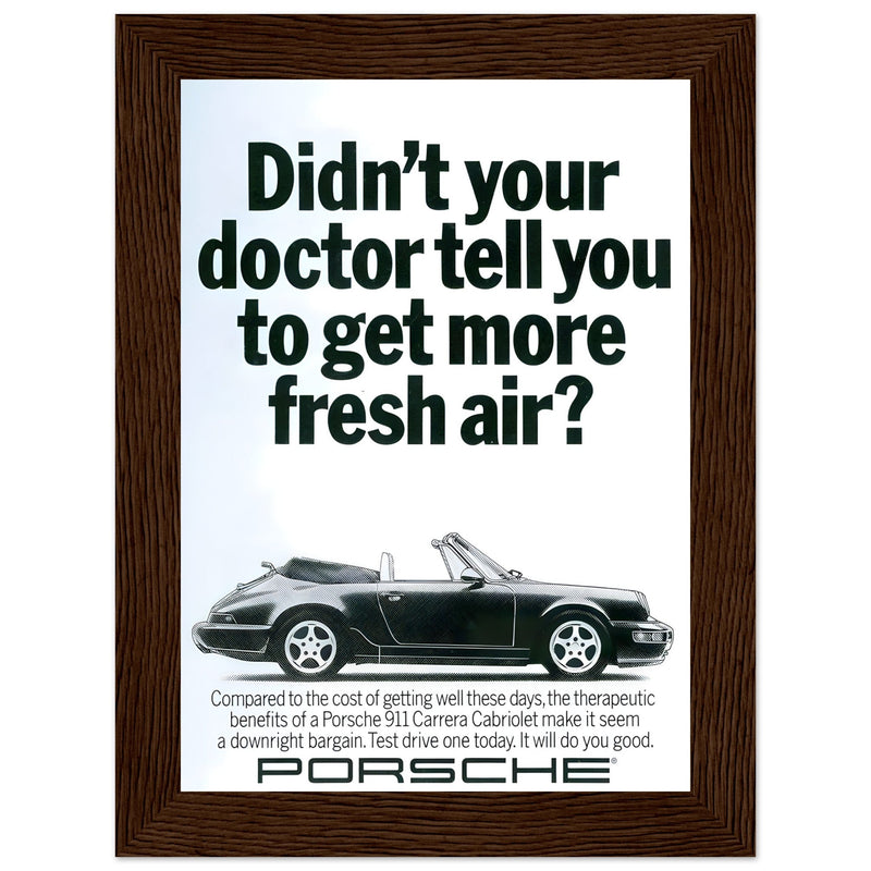 Porsche 911 Fresh Air Vintage Poster Ad