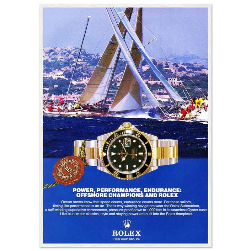 Rolex Submariner Offshore Champions Vintage Poster Ad