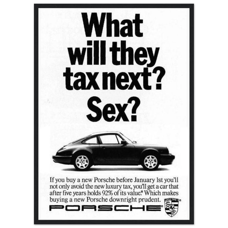 Porsche Tax Vintage Poster Ad