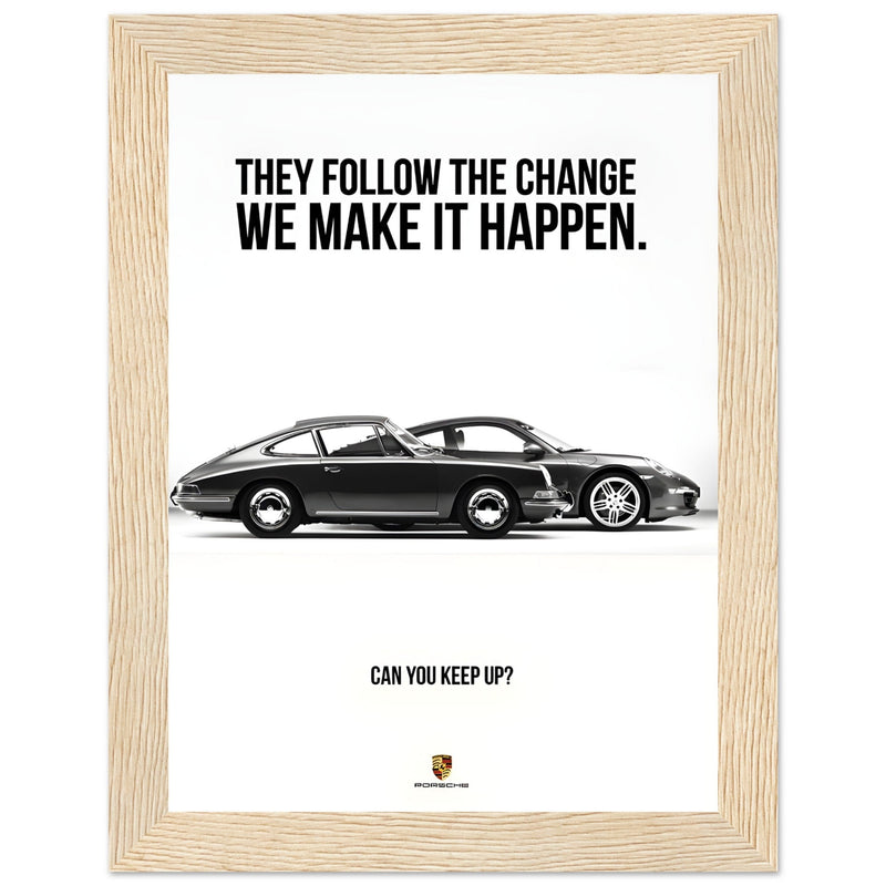 Porsche Can You Keep Up Vintage Poster Ad