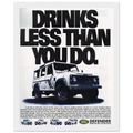 Land Rover Defender Drinks Less Than You Do Vintage Poster Ad