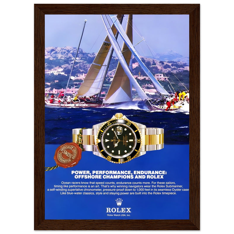 Rolex Submariner Offshore Champions Vintage Poster Ad