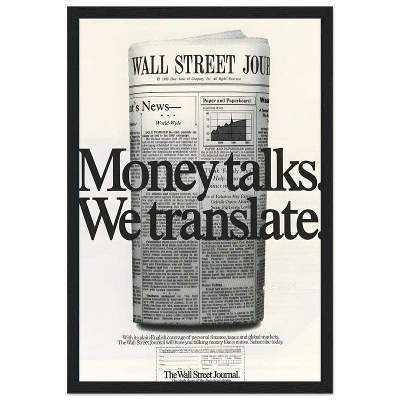 Wall Street Journal 1988 Vintage Poster Ad