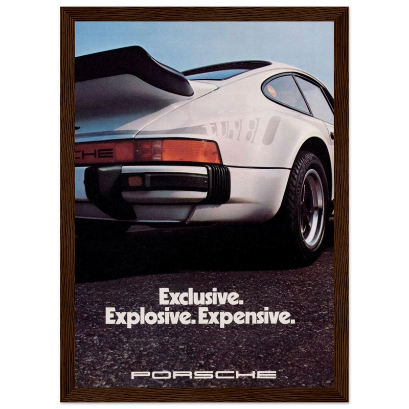 Porsche - Exclusive, Explosive, Expensive Vintage Poster