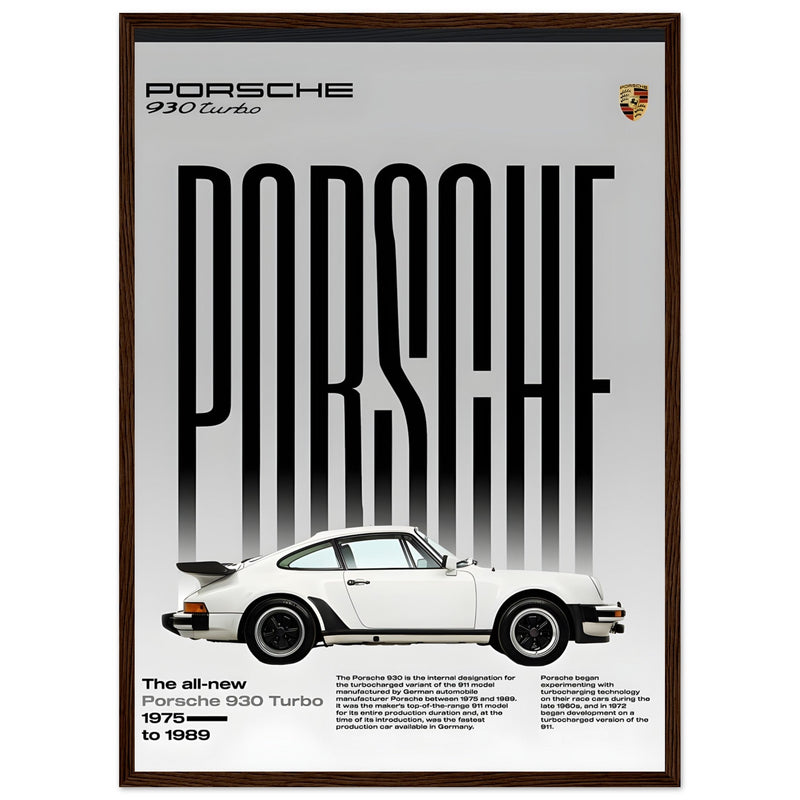 Porsche 930 Turbo 1975 Vintage Poster Ad