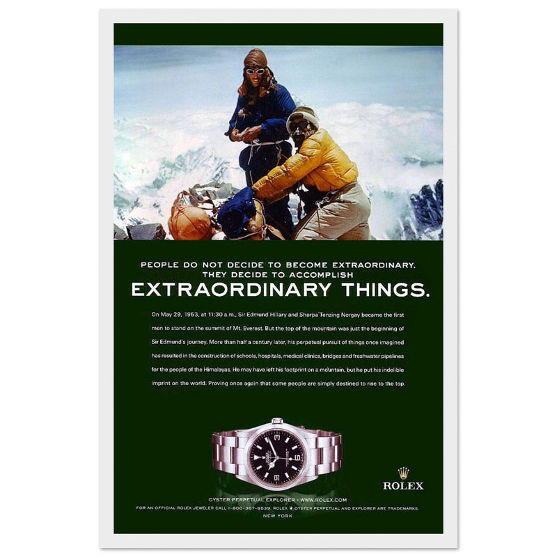 Rolex Oyster Perpetual Explorer Vintage Poster Ad