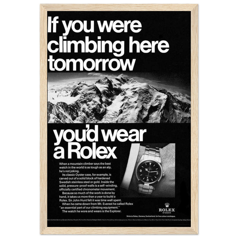 Rolex Explorer Everest Vintage Poster Ad
