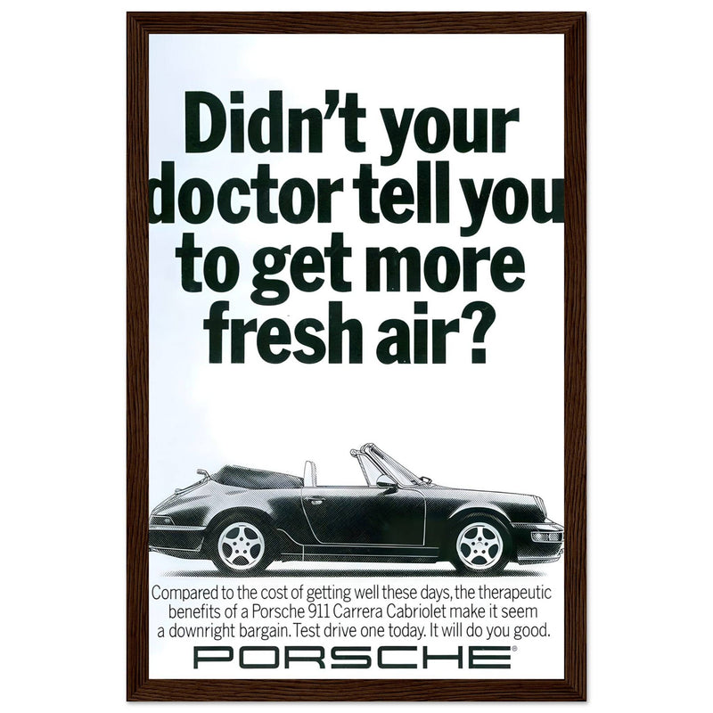 Porsche 911 Fresh Air Vintage Poster Ad
