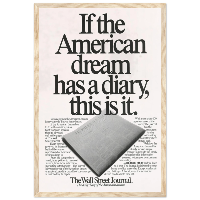 Wall Street Journal Vintage Poster Ad - American Dream Diary