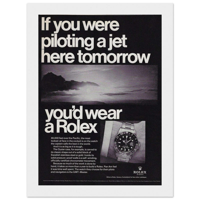 Rolex Jet Pilot Vintage Poster Ad