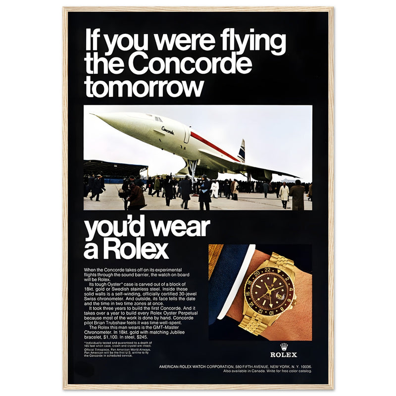 Rolex Oyster Perpetual Concorde Vintage Poster Ad