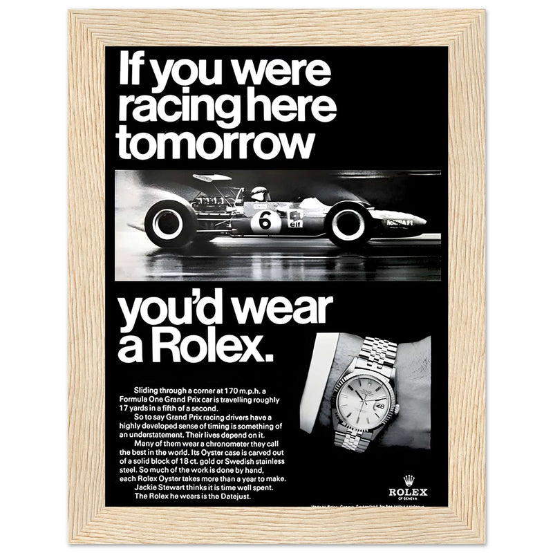 Rolex Racing Vintage Poster Ad