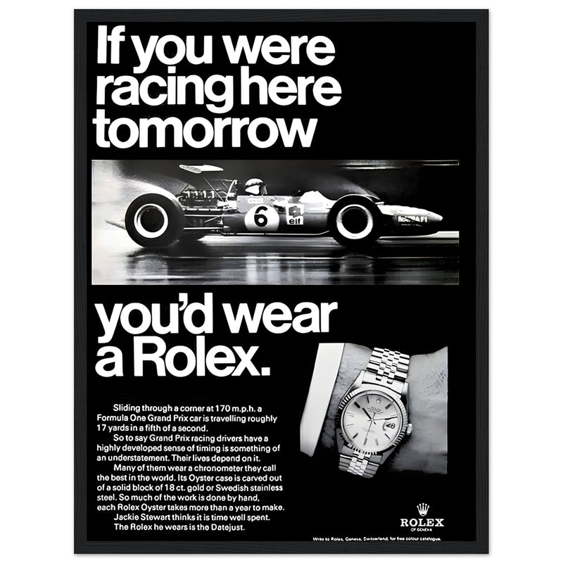 Rolex Racing Vintage Poster Ad