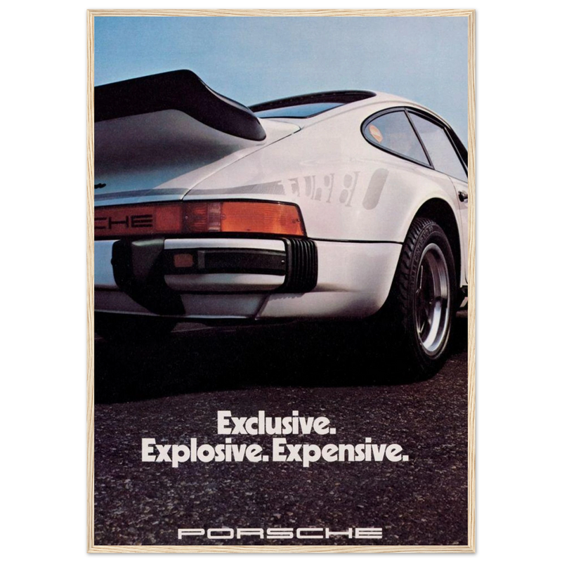 Porsche - Exclusive, Explosive, Expensive Vintage Poster
