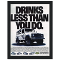 Land Rover Defender Drinks Less Than You Do Vintage Poster Ad