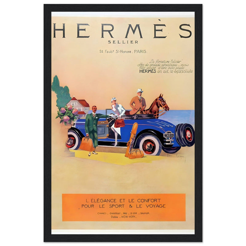 Hermes Paris Car Vintage Poster Ad