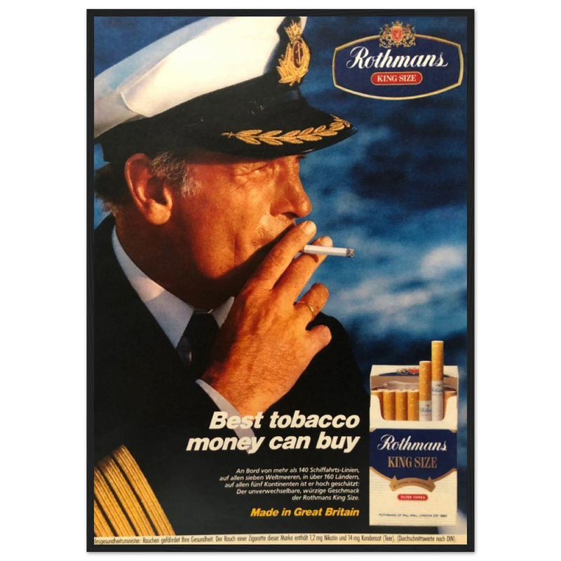 Rothmans King Size Best Tobacco Money Can Buy Vintage Poster Ad