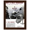 Avec La Rolex Submariner Vintage Poster Ad
