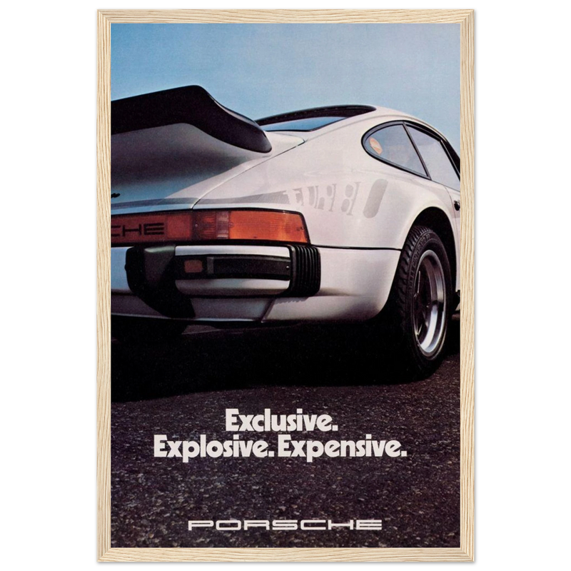 Porsche - Exclusive, Explosive, Expensive Vintage Poster