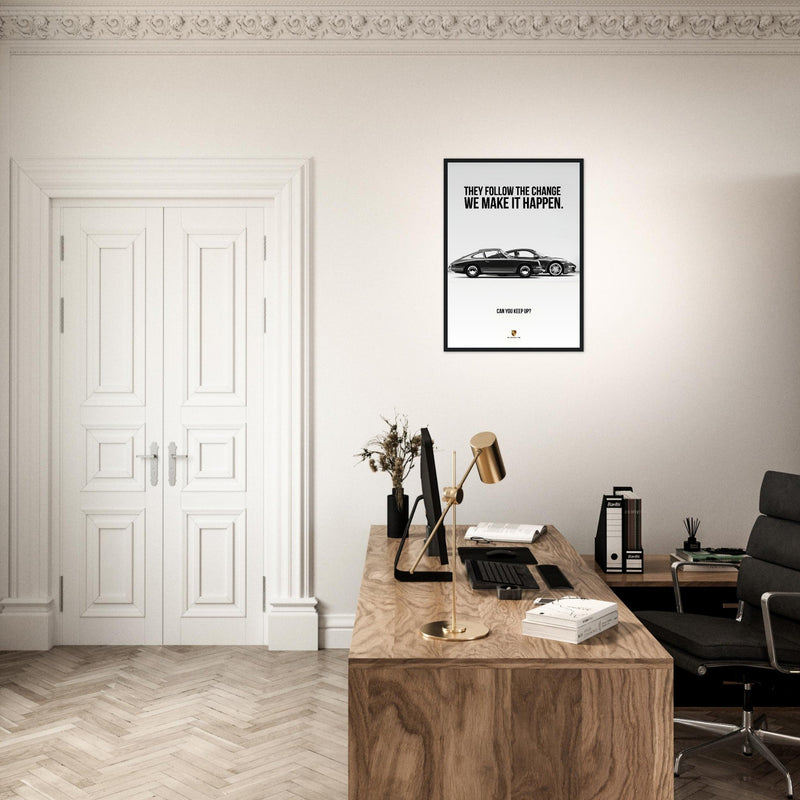 Porsche Can You Keep Up Vintage Poster Ad