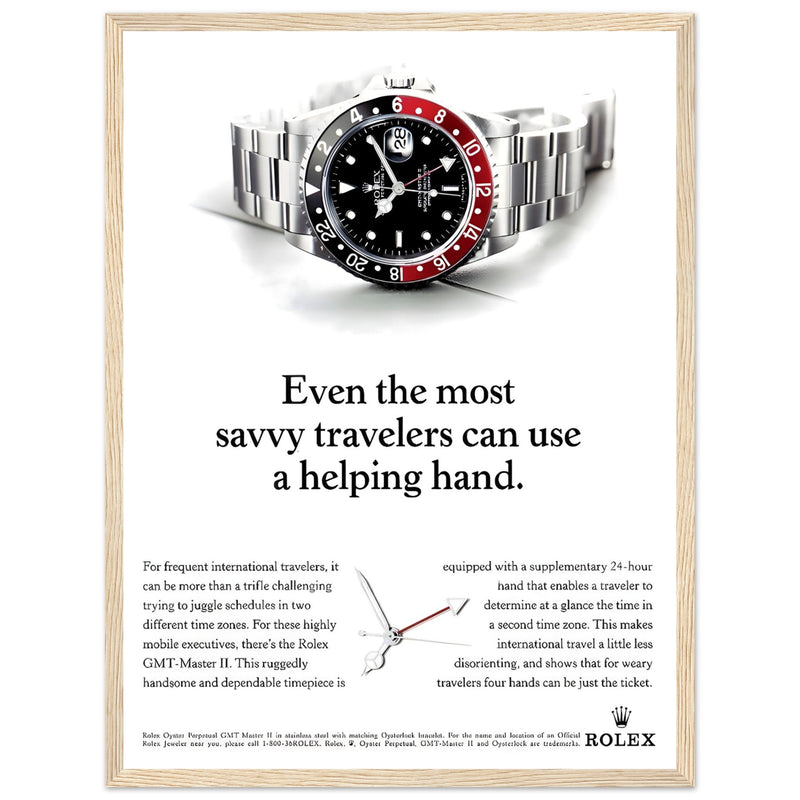 Rolex GMT Master Travel Vintage Poster Ad