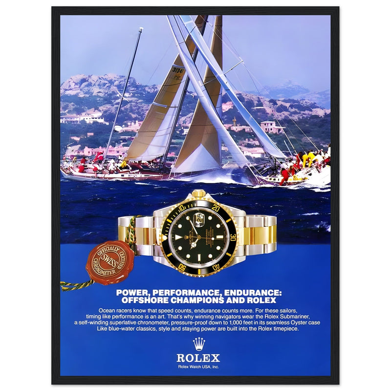 Rolex Submariner Offshore Champions Vintage Poster Ad