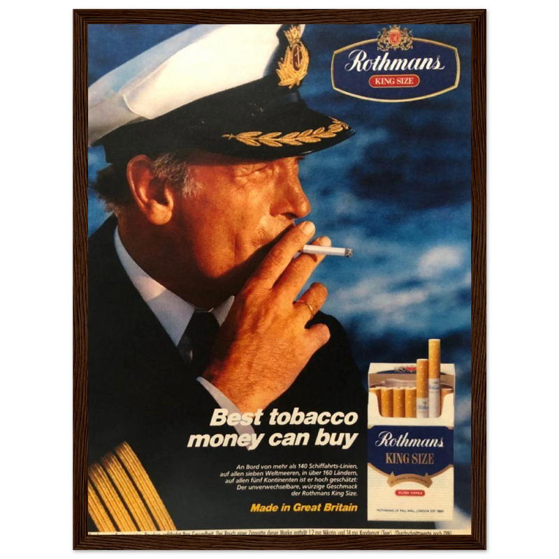 Rothmans King Size Best Tobacco Money Can Buy Vintage Poster Ad
