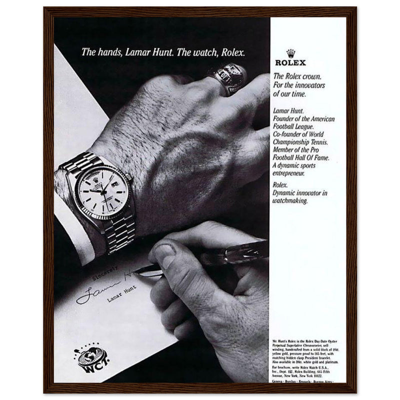 Rolex Lamar Hunt Vintage Poster Ad