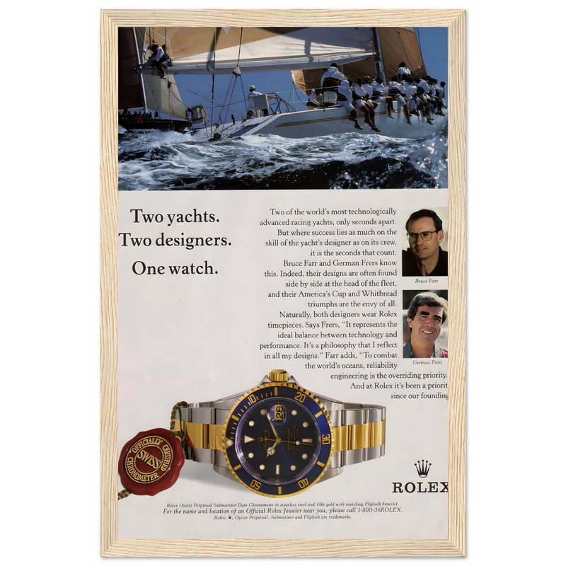 Rolex Yacht Submariner Vintage Poster Ad